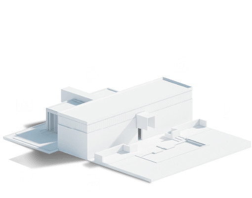 Building isometric grayscale render of a hospital in Espoo.