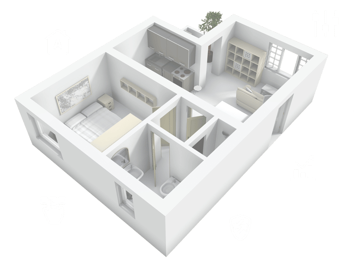 Fidelix home automation isometric 3d demonstration image